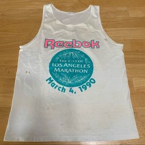 VTG Reebok 1990 Sz S The City Of Los Angeles LA Marathon Tank Top